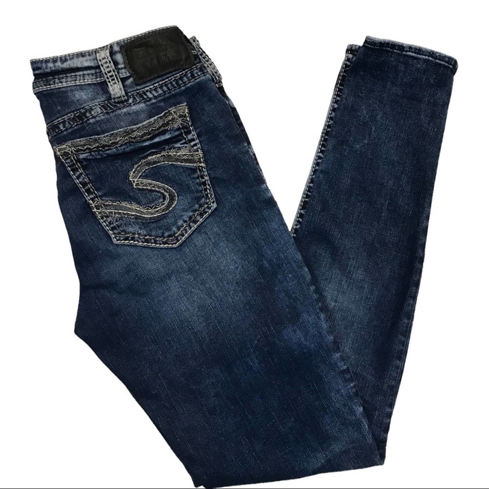 Silver Jeans Suki mid super skinny jeans distressed 31
